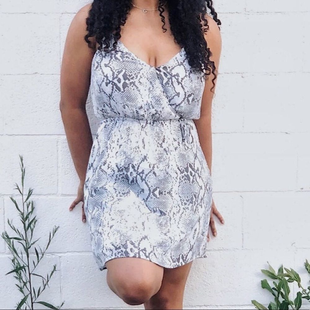 NWT GENTLE FAWN Grey Snakeskin Mini Tank Dress